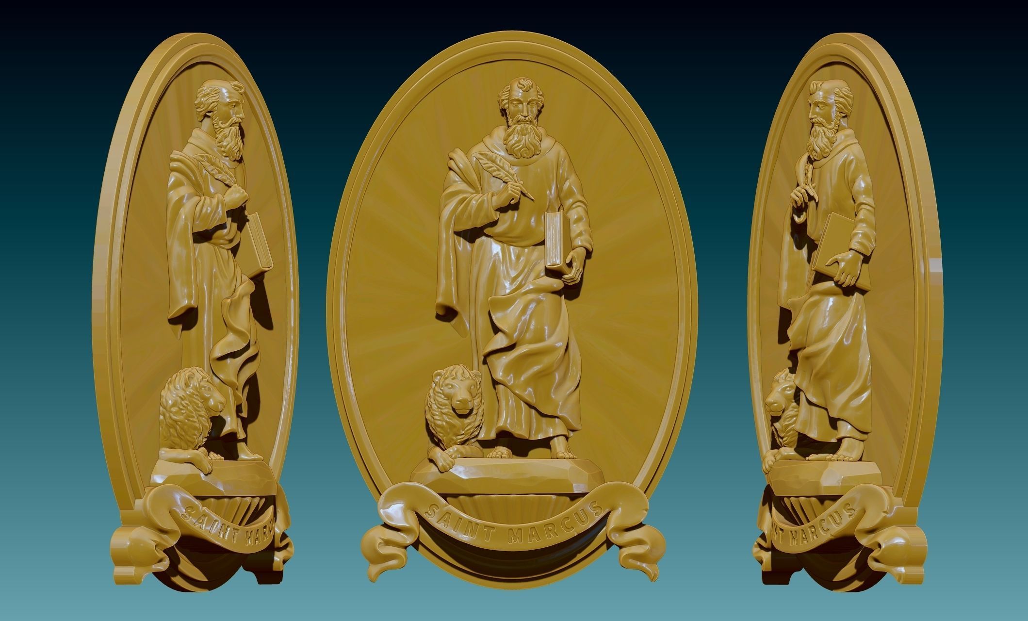 The Four Evangelist Relief - Collection -  CNC -  3D print model_48