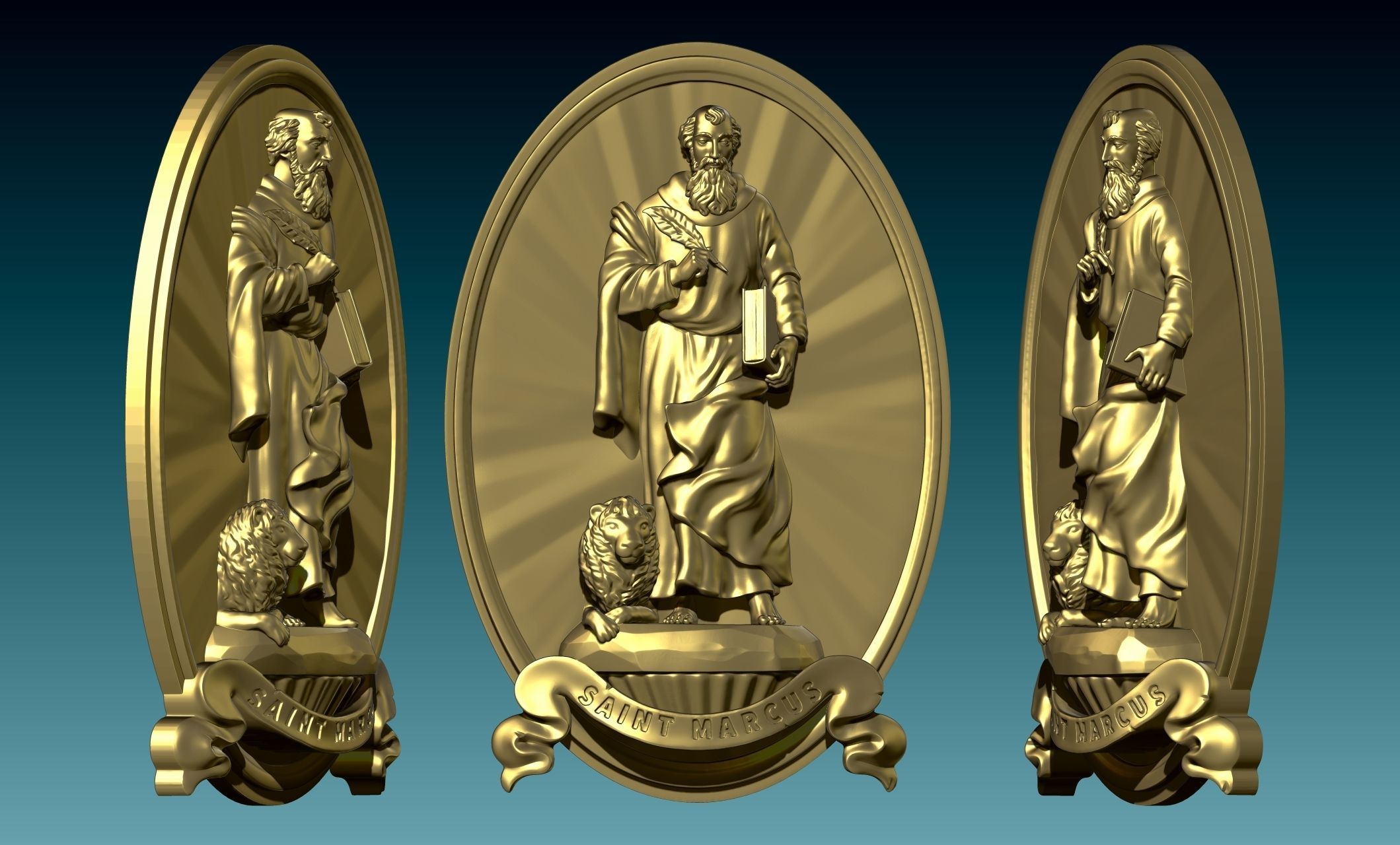 The Four Evangelist Relief - Collection -  CNC -  3D print model_42
