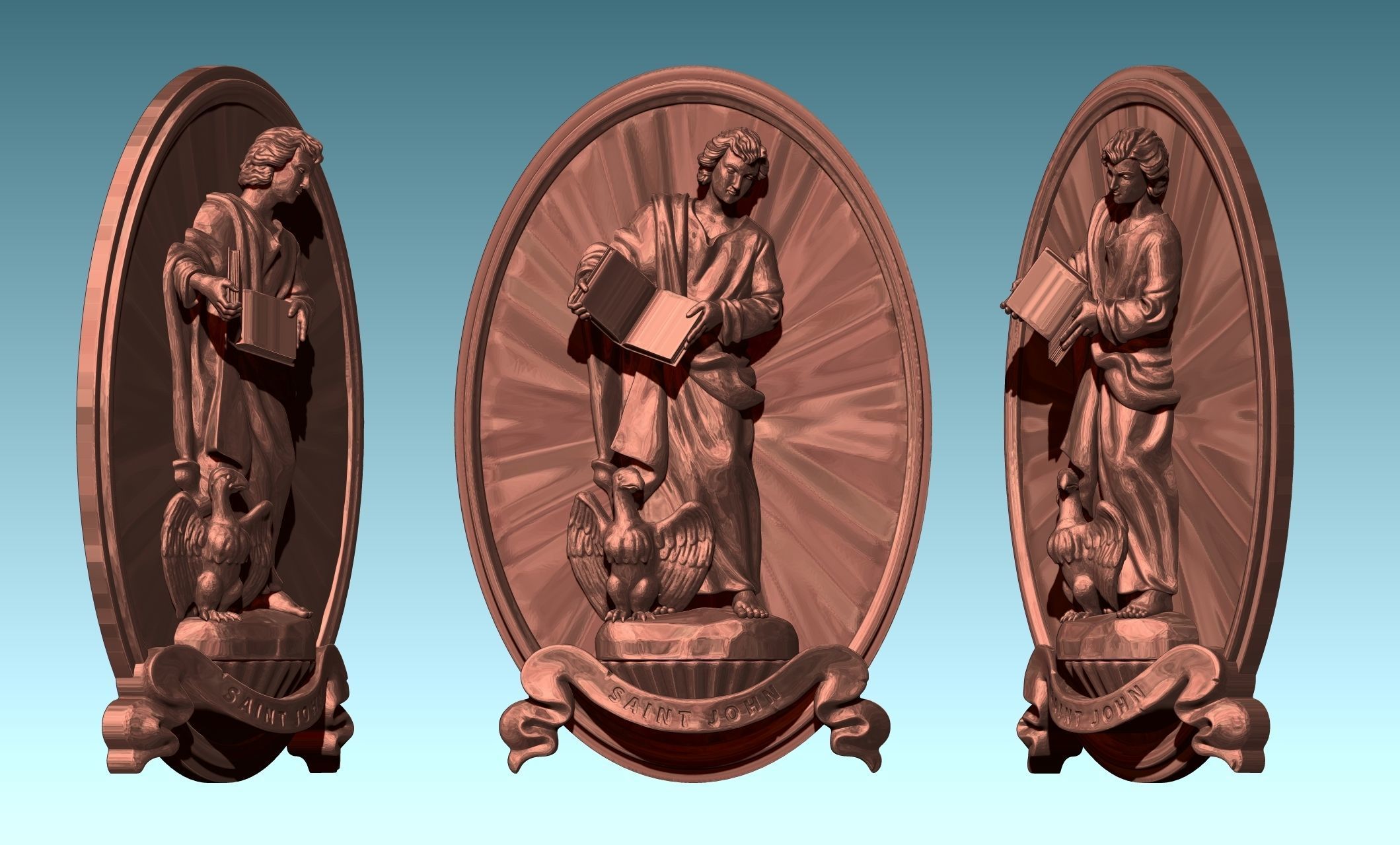 The Four Evangelist Relief - Collection -  CNC -  3D print model_84