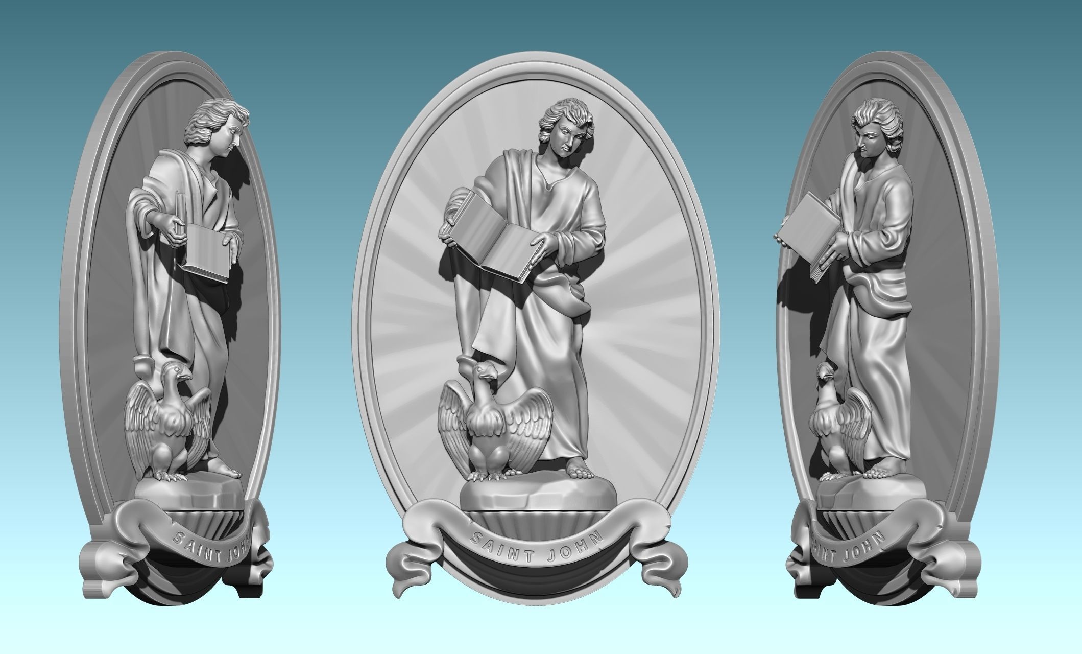 The Four Evangelist Relief - Collection -  CNC -  3D print model_76