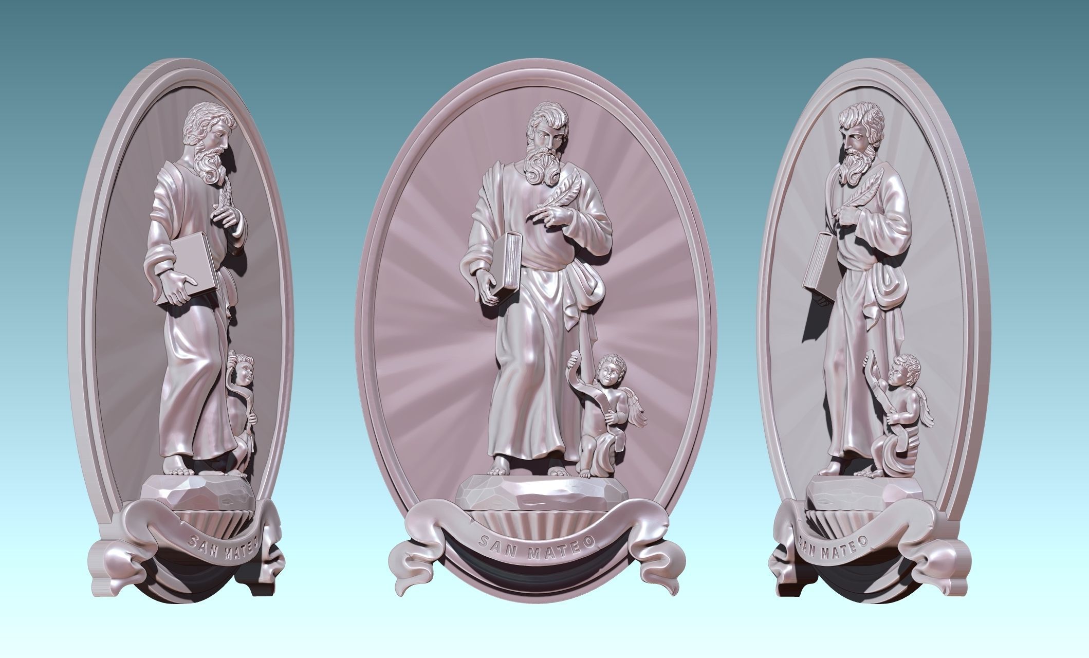 The Four Evangelist Relief - Collection -  CNC -  3D print model_33