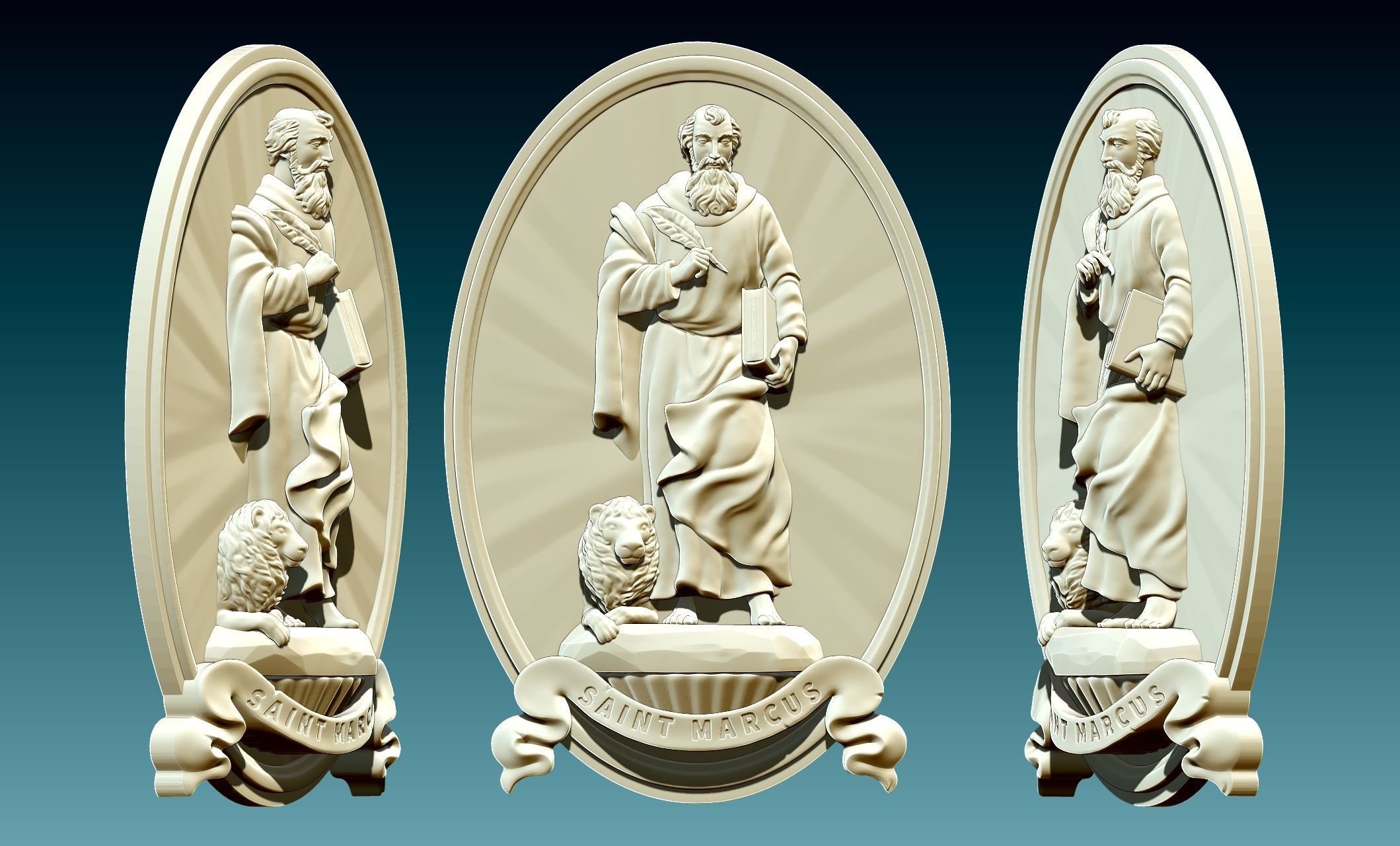 The Four Evangelist Relief - Collection -  CNC -  3D print model_54