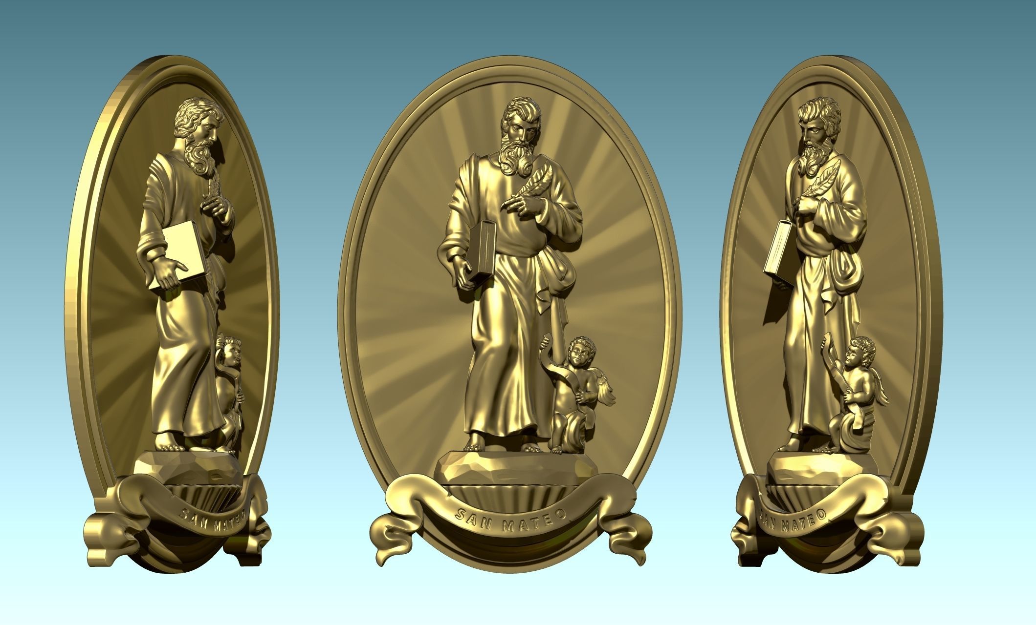 The Four Evangelist Relief - Collection -  CNC -  3D print model_23
