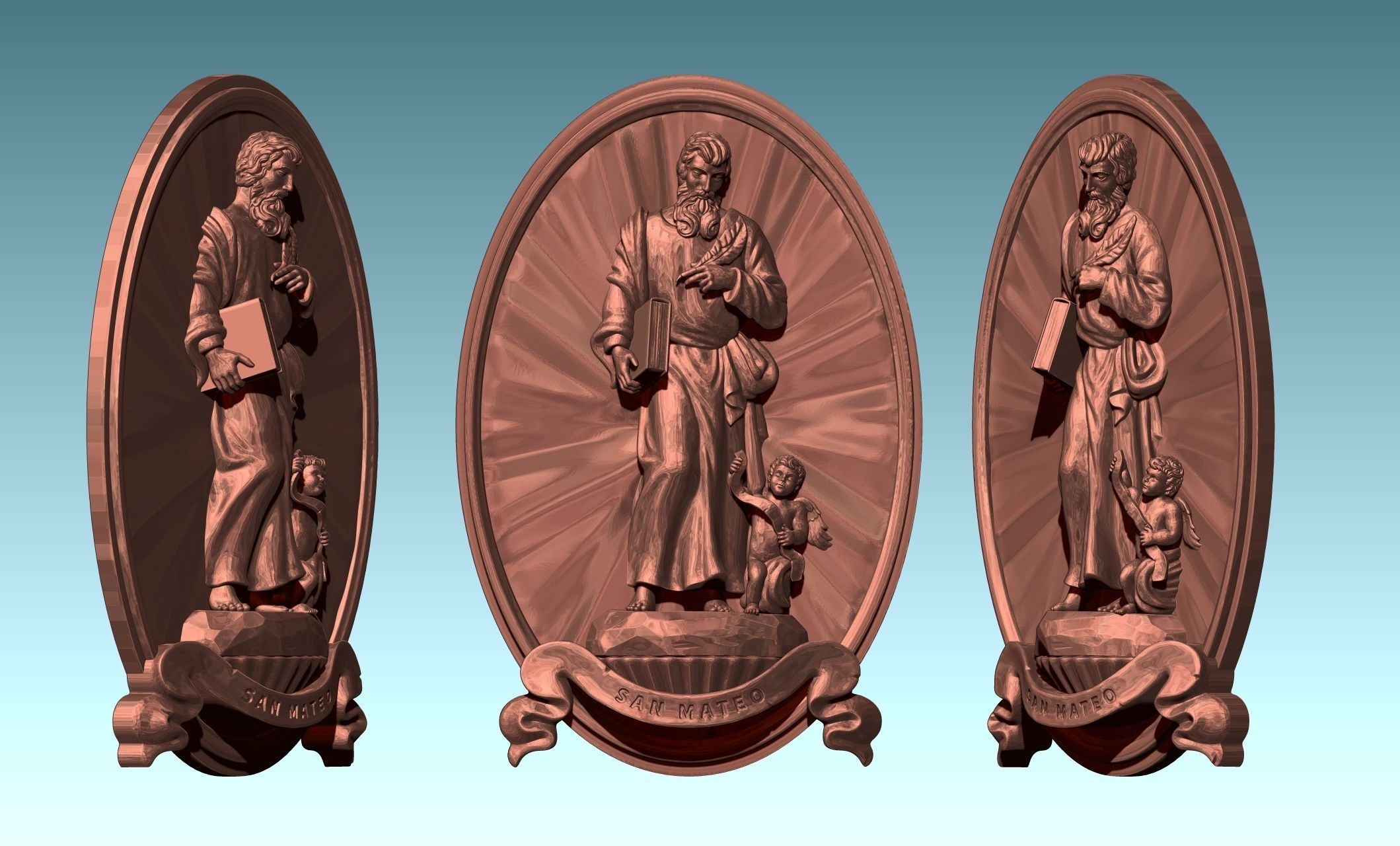 The Four Evangelist Relief - Collection -  CNC -  3D print model_34