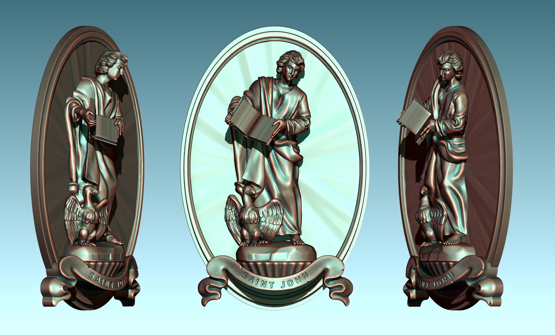 The Four Evangelist Relief - Collection -  CNC -  3D print model_81