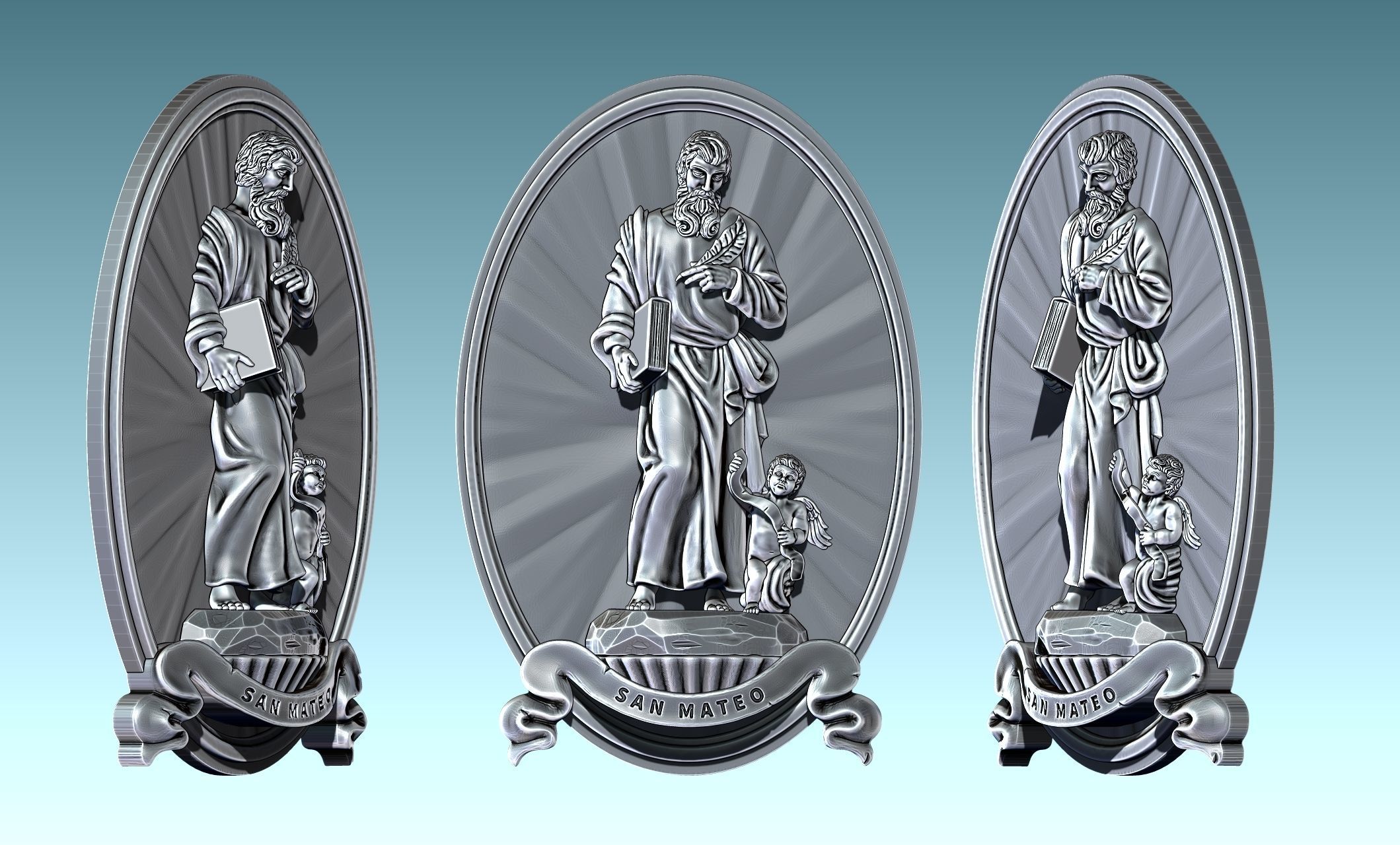 The Four Evangelist Relief - Collection -  CNC -  3D print model_36