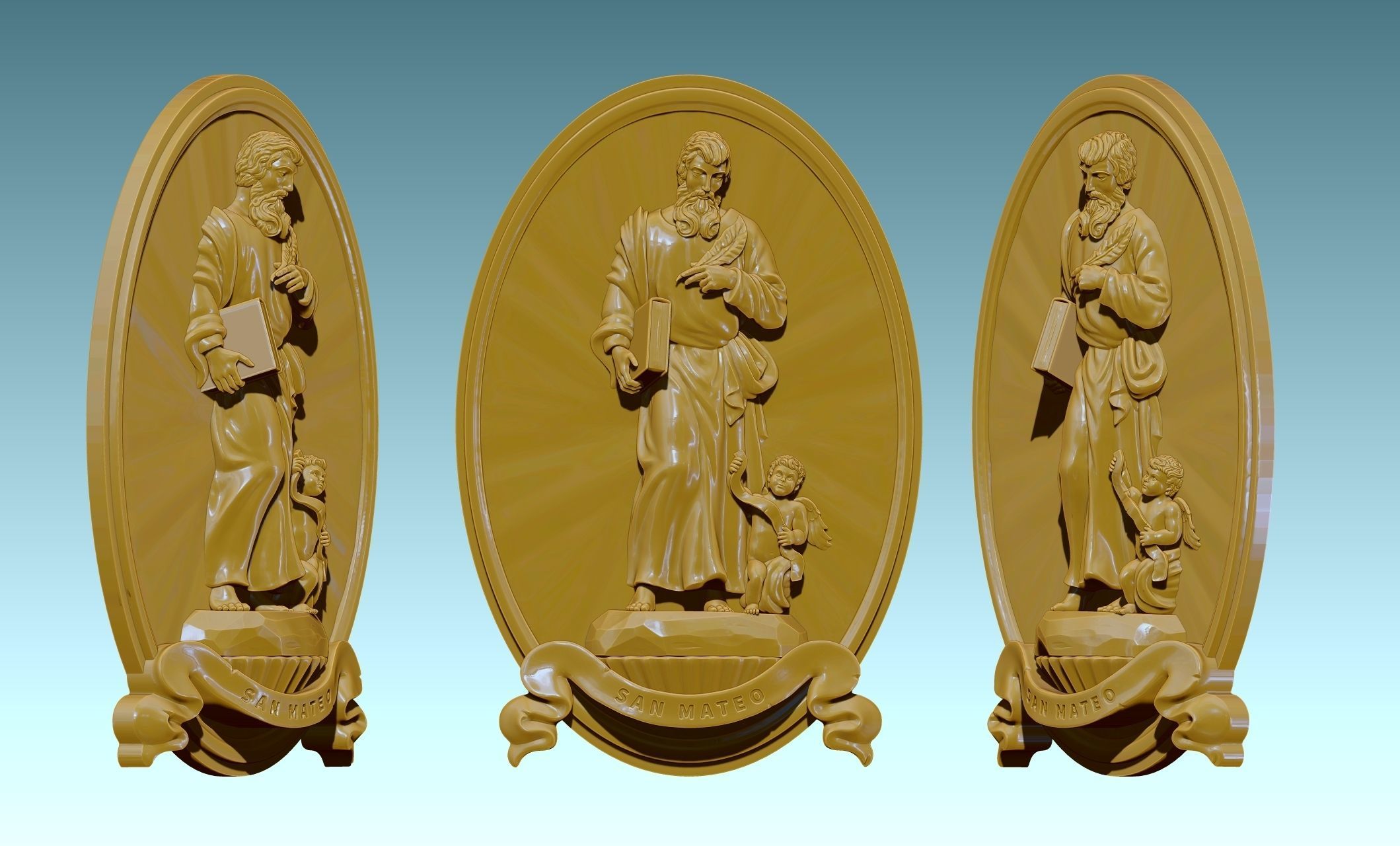 The Four Evangelist Relief - Collection -  CNC -  3D print model_37