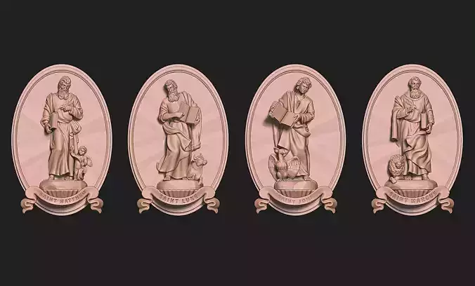 The Four Evangelist Relief - Collection -  CNC -  3D print model