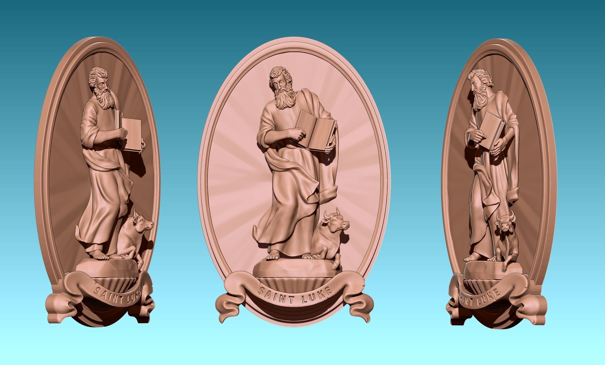 The Four Evangelist Relief - Collection -  CNC -  3D print model_57