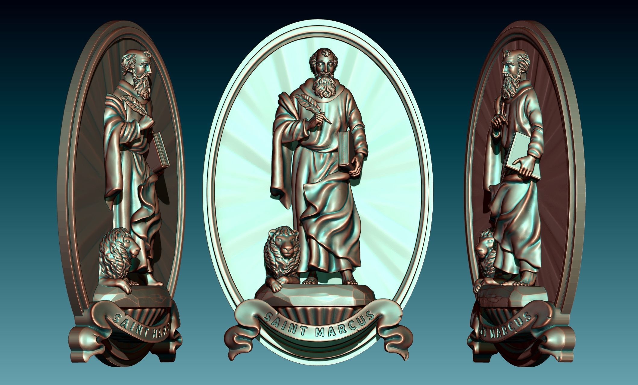 The Four Evangelist Relief - Collection -  CNC -  3D print model_50