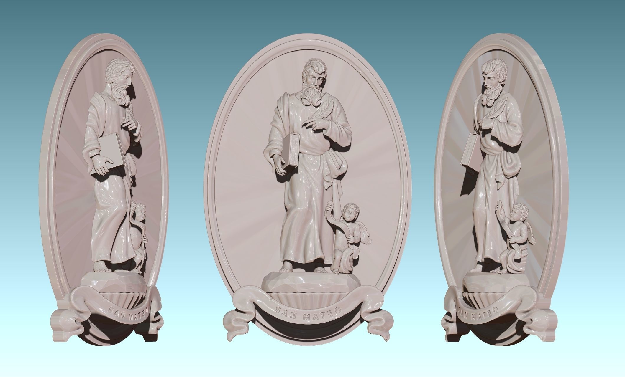 The Four Evangelist Relief - Collection -  CNC -  3D print model_31