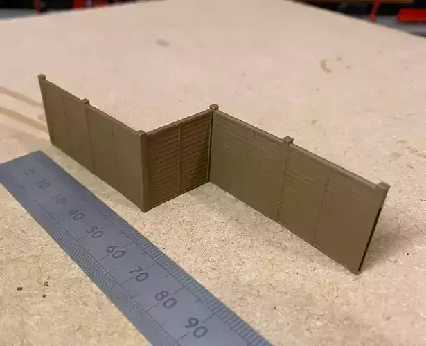 Model Railway Wood Panel Fencing with Wooden Posts - Kit Build 3D print model