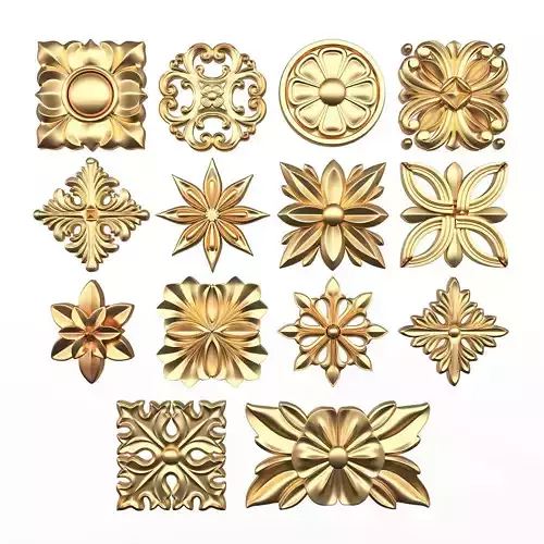 Rosette Carved Collection CNC Low-poly 3D model