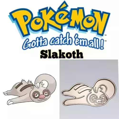 Amazing Pokemon Slakoth Cookie Cutter Stamp Cake Decorating 