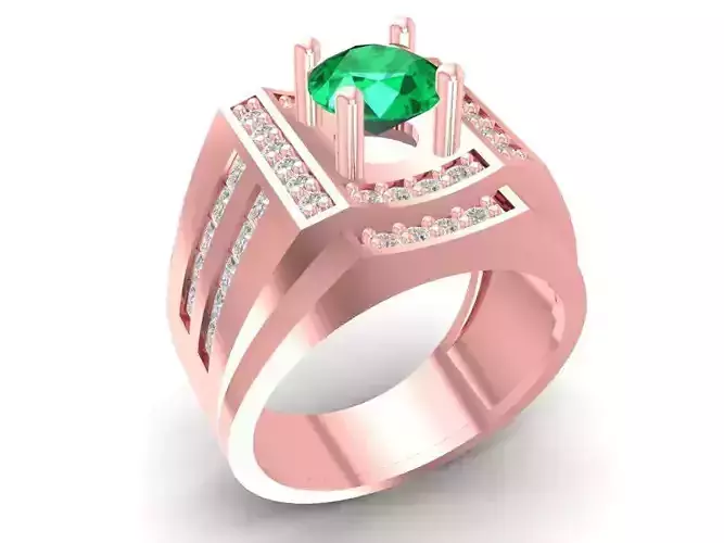 Korean Style Diamond Men Ring with Modern Design 3099