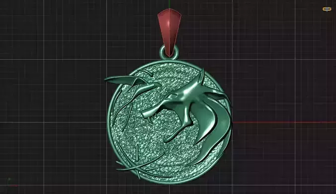 Wolf Pendant 01 3D print model
