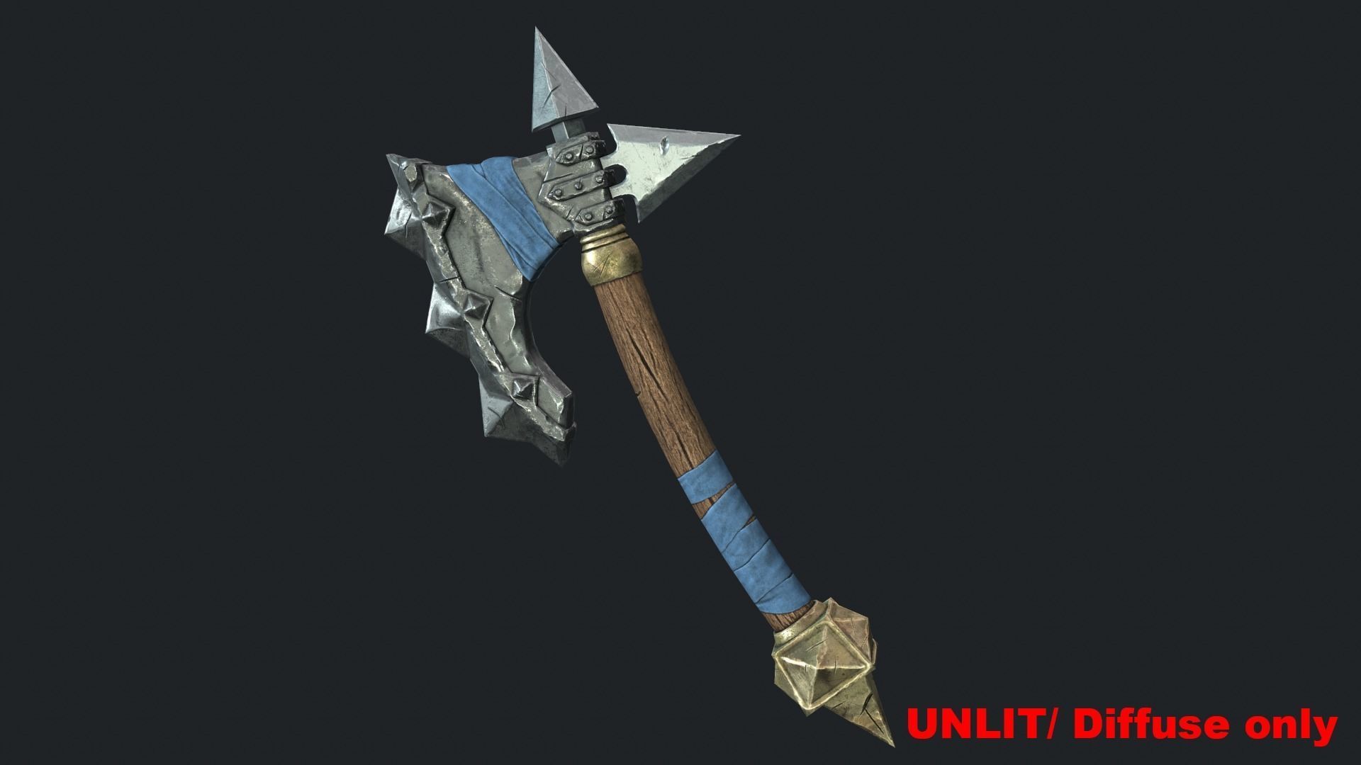 Fantasy Stylish- Axe of Cruel Low-poly 3D model_1