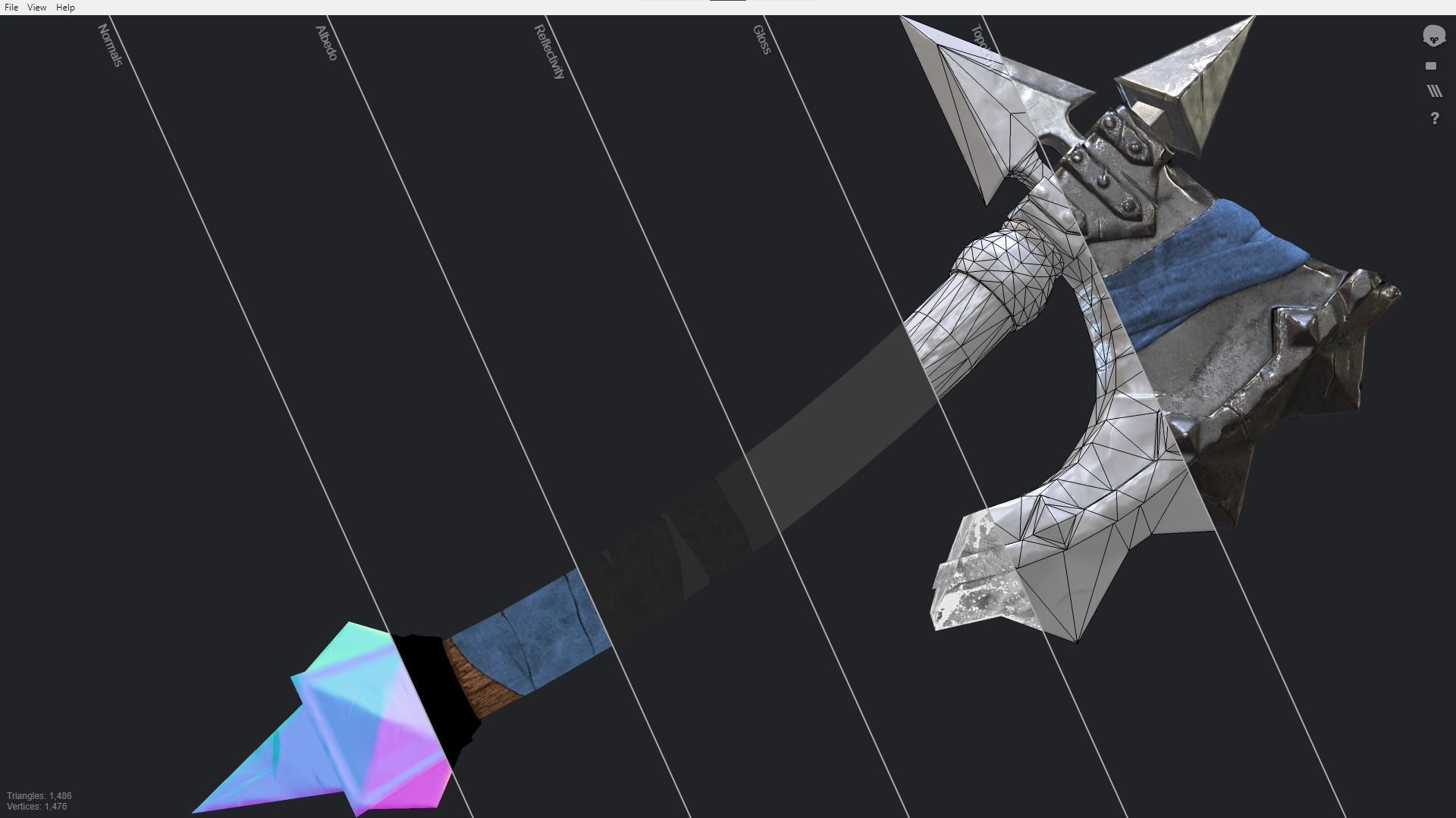 Fantasy Stylish- Axe of Cruel Low-poly 3D model_5