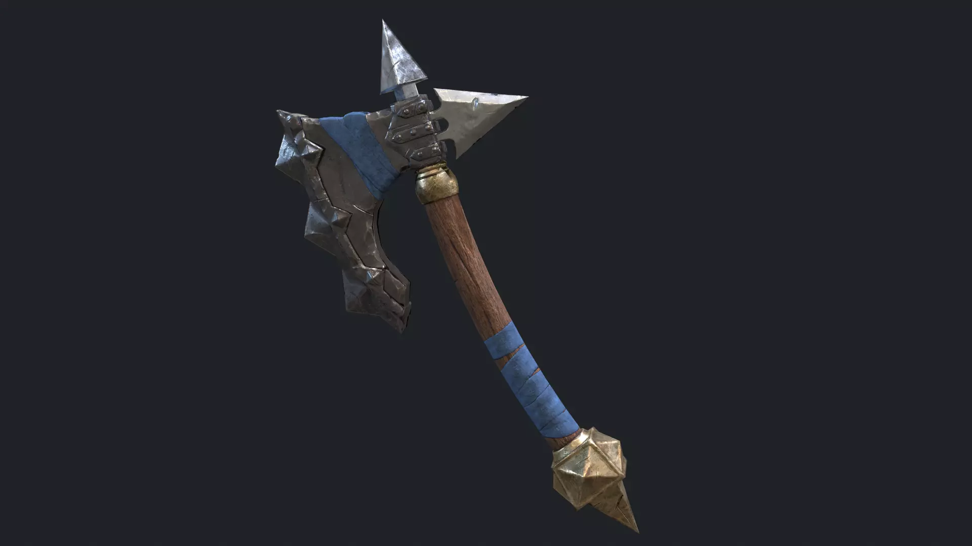 Fantasy Stylish- Axe of Cruel Low-poly 3D model_0