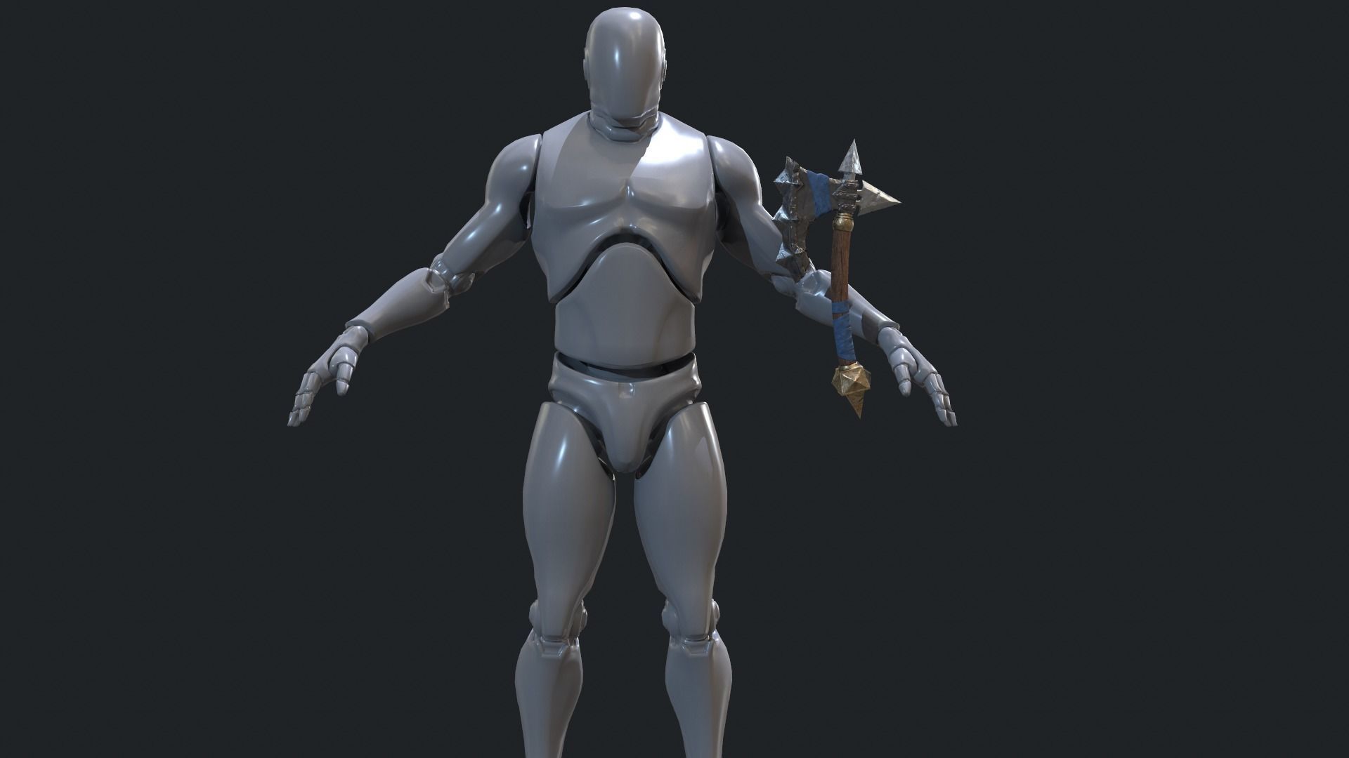 Fantasy Stylish- Axe of Cruel Low-poly 3D model_7