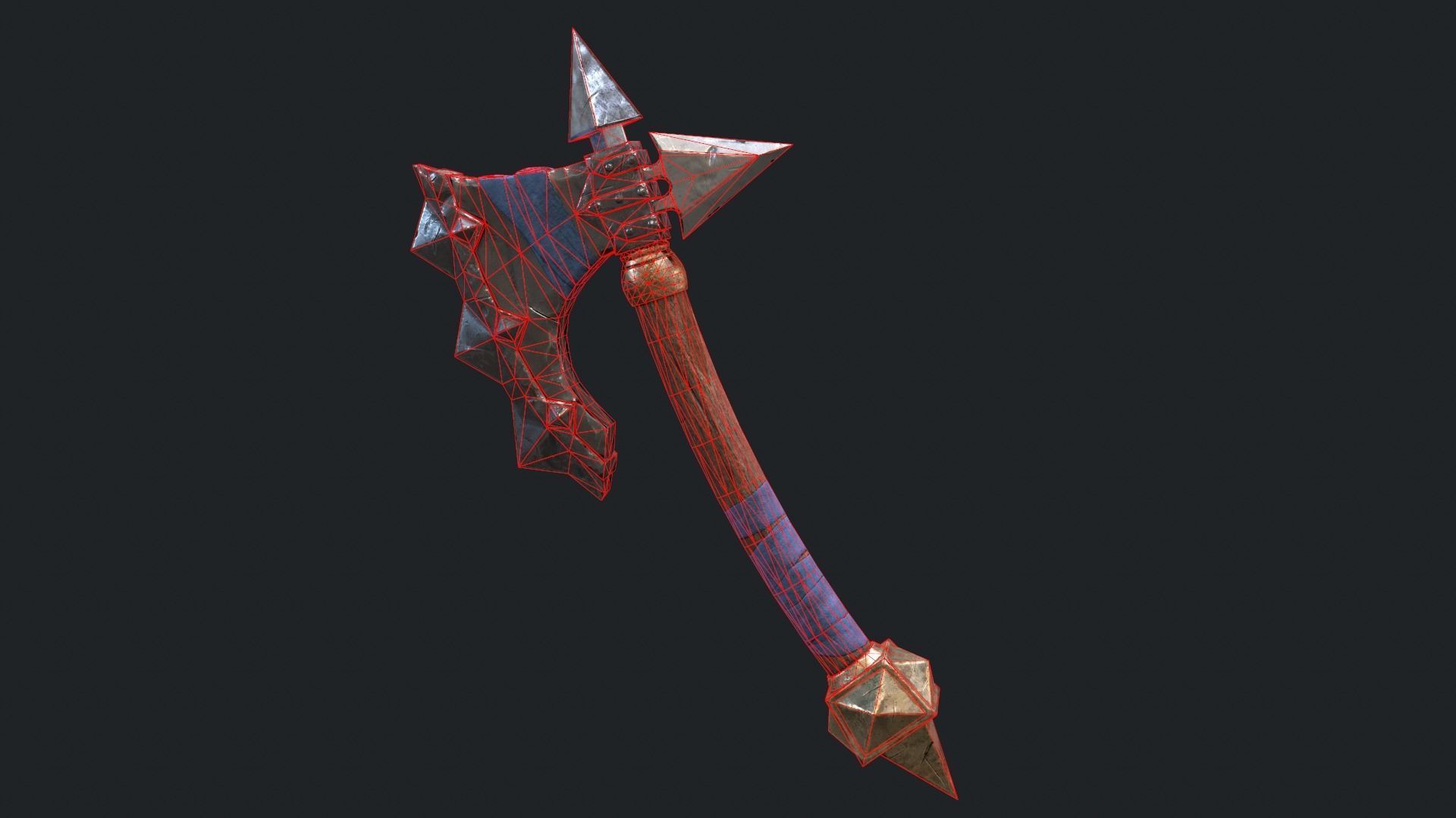 Fantasy Stylish- Axe of Cruel Low-poly 3D model_2