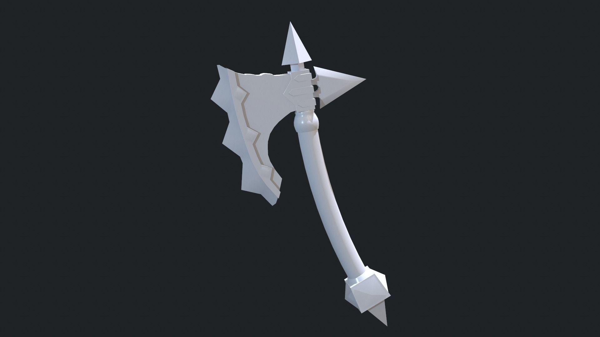 Fantasy Stylish- Axe of Cruel Low-poly 3D model_6