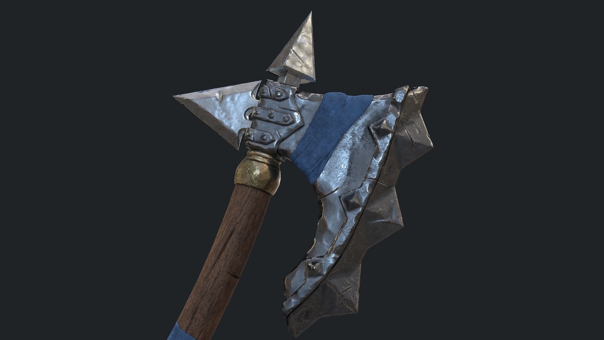 Fantasy Stylish- Axe of Cruel Low-poly 3D model_3