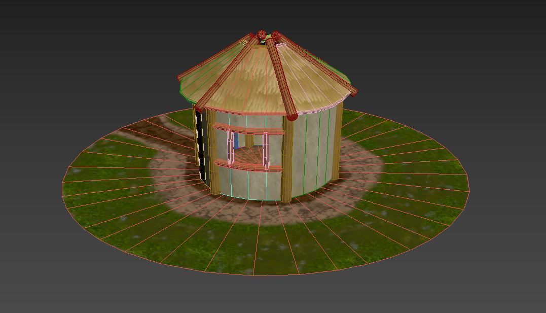 Simple Stylized Hay Hut Low-poly 3D model_15