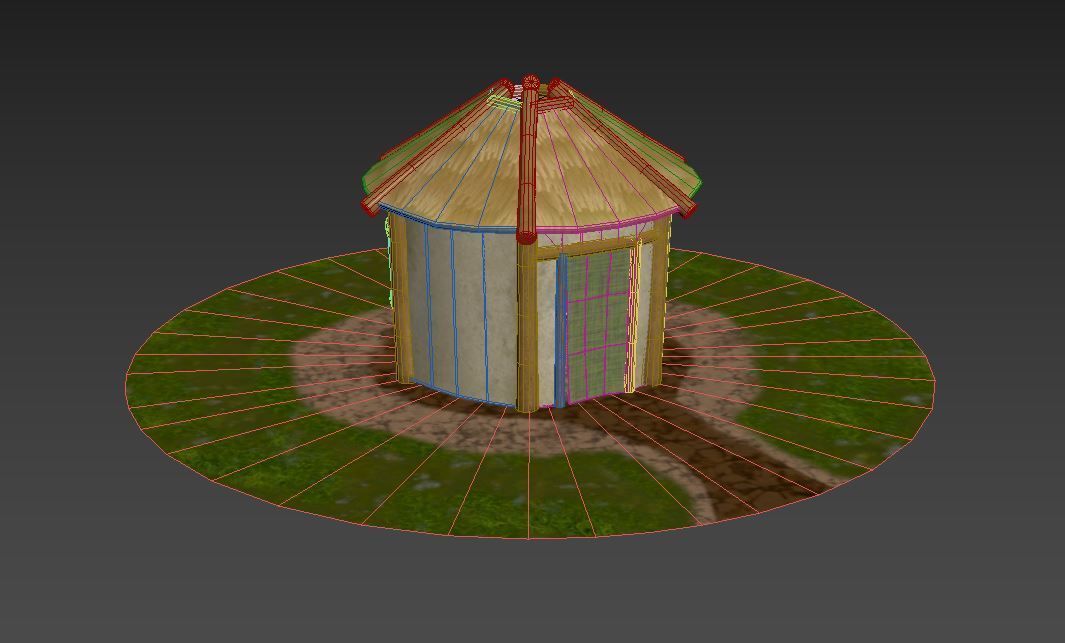 Simple Stylized Hay Hut Low-poly 3D model_14