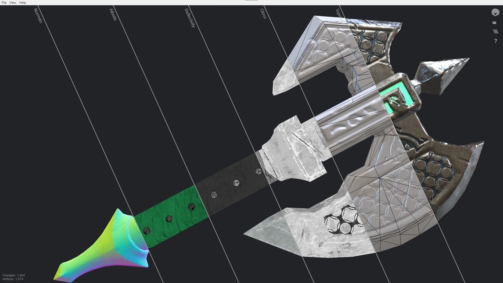 Fantasy Stylish- Axe of Freedom Low-poly 3D model_5