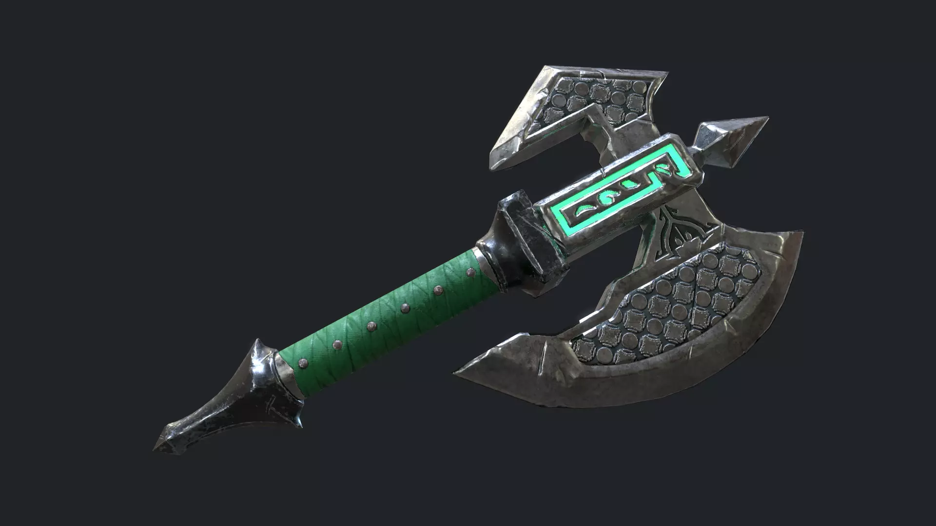 Fantasy Stylish- Axe of Freedom Low-poly 3D model_0