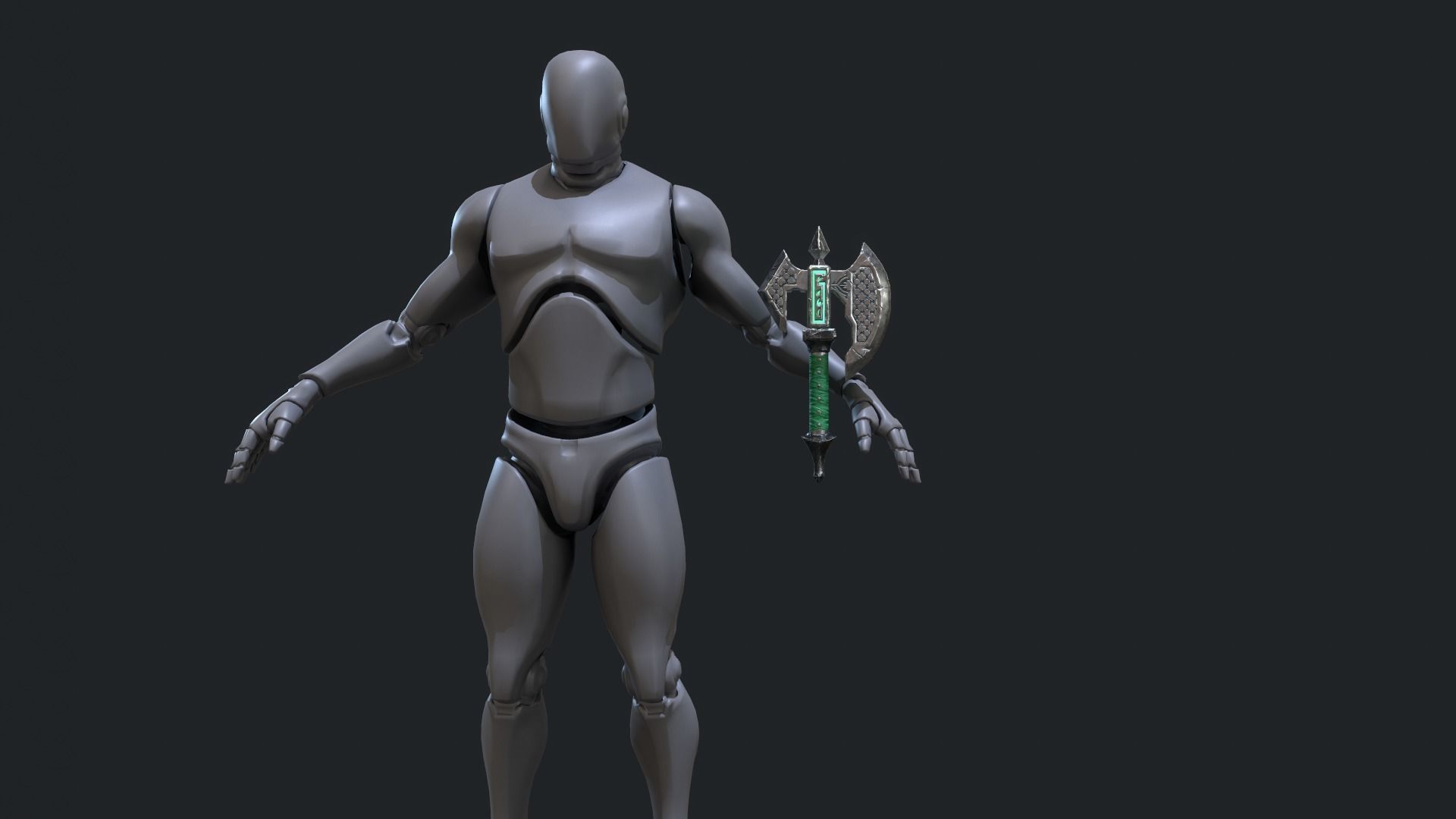 Fantasy Stylish- Axe of Freedom Low-poly 3D model_7