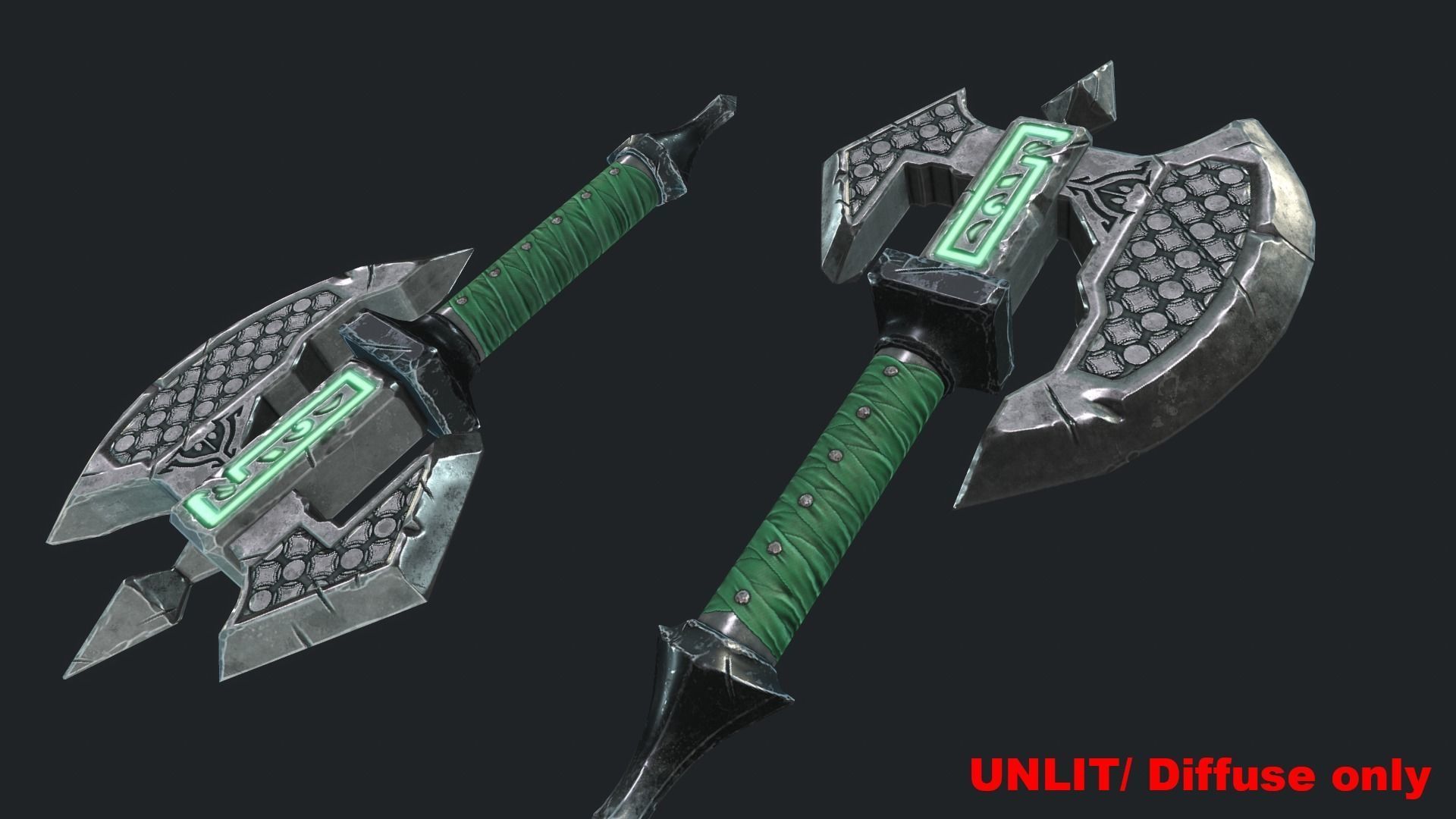 Fantasy Stylish- Axe of Freedom Low-poly 3D model_1