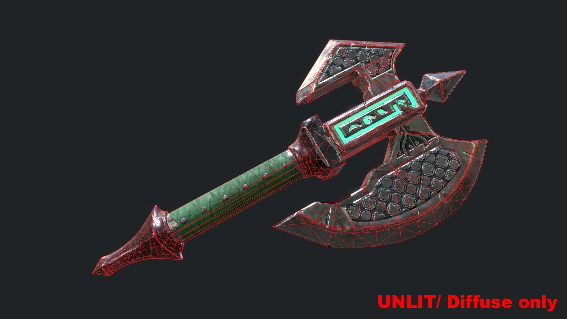 Fantasy Stylish- Axe of Freedom Low-poly 3D model_2
