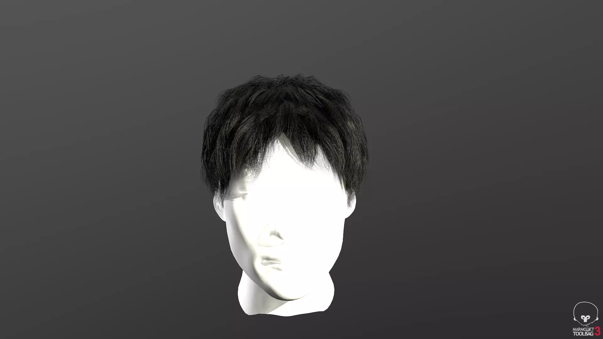 Real-time hair 2 Low-poly 3D model