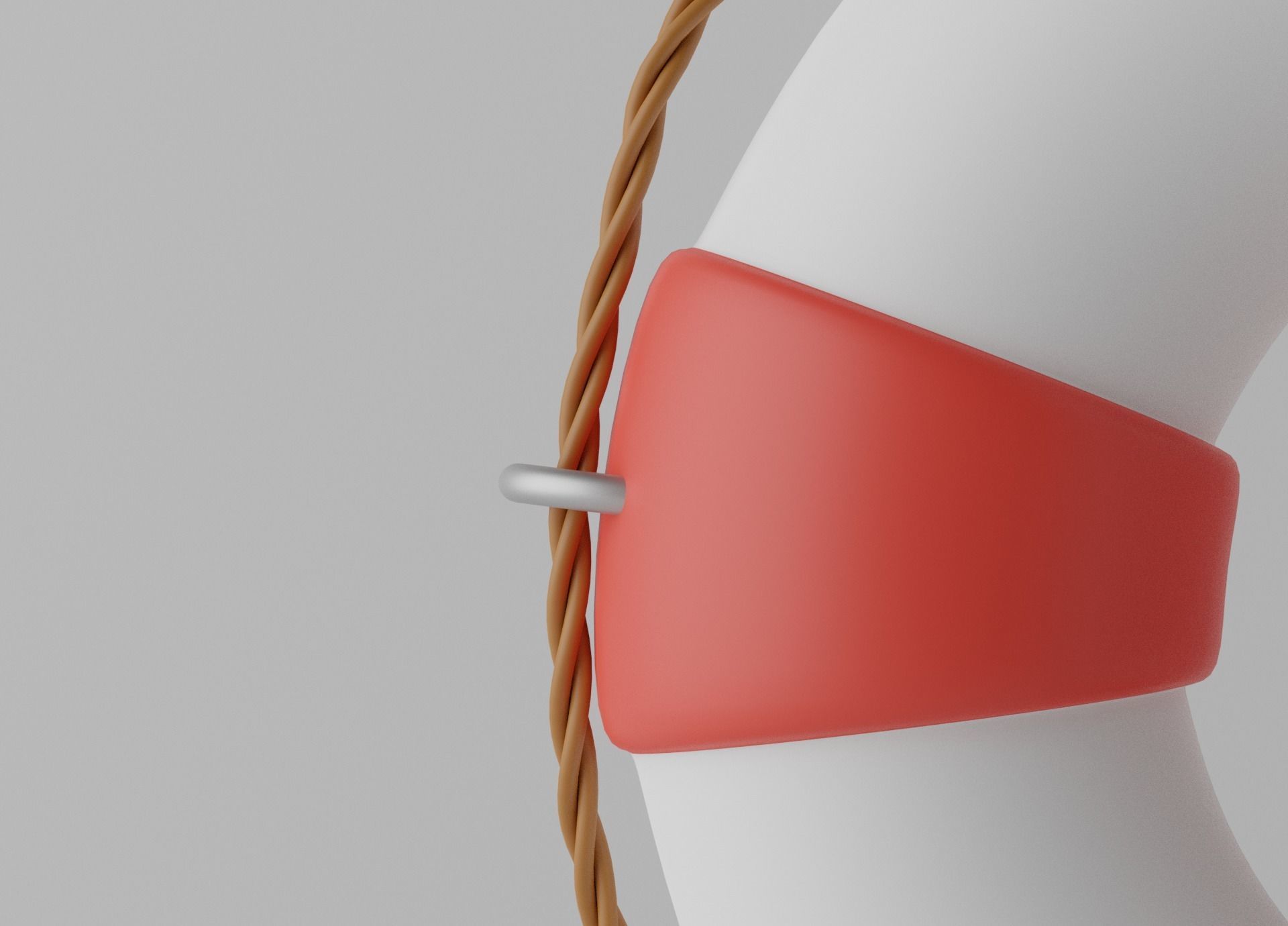 Lifebuoy life preserver on pole 3D model_11