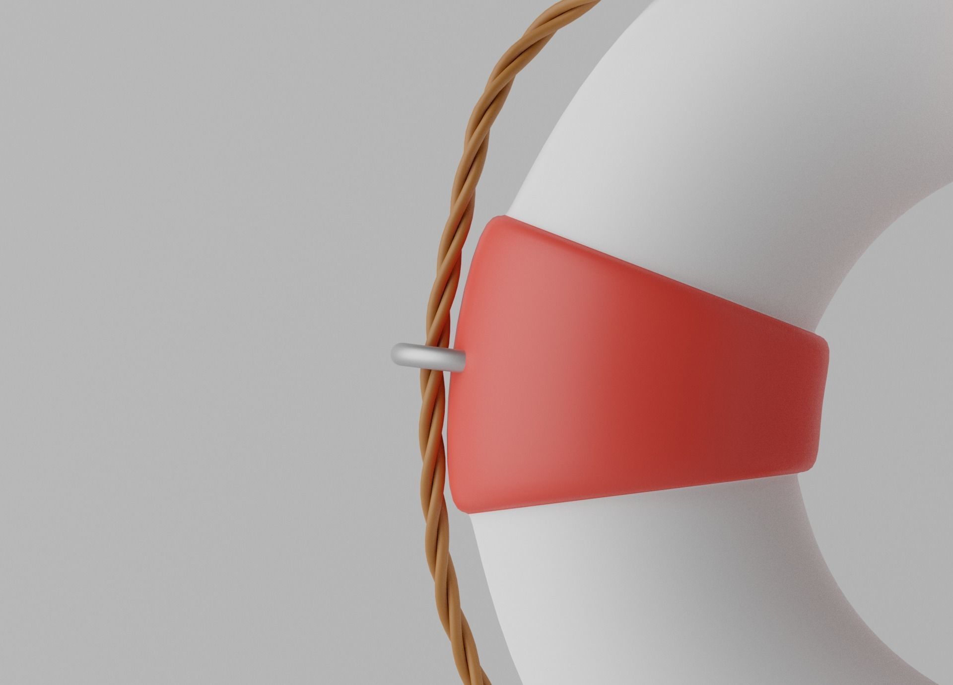 Lifebuoy life preserver on pole 3D model_1