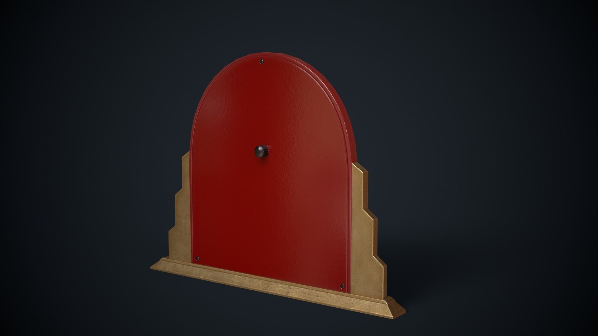 Art deco clock Low-poly 3D model_3