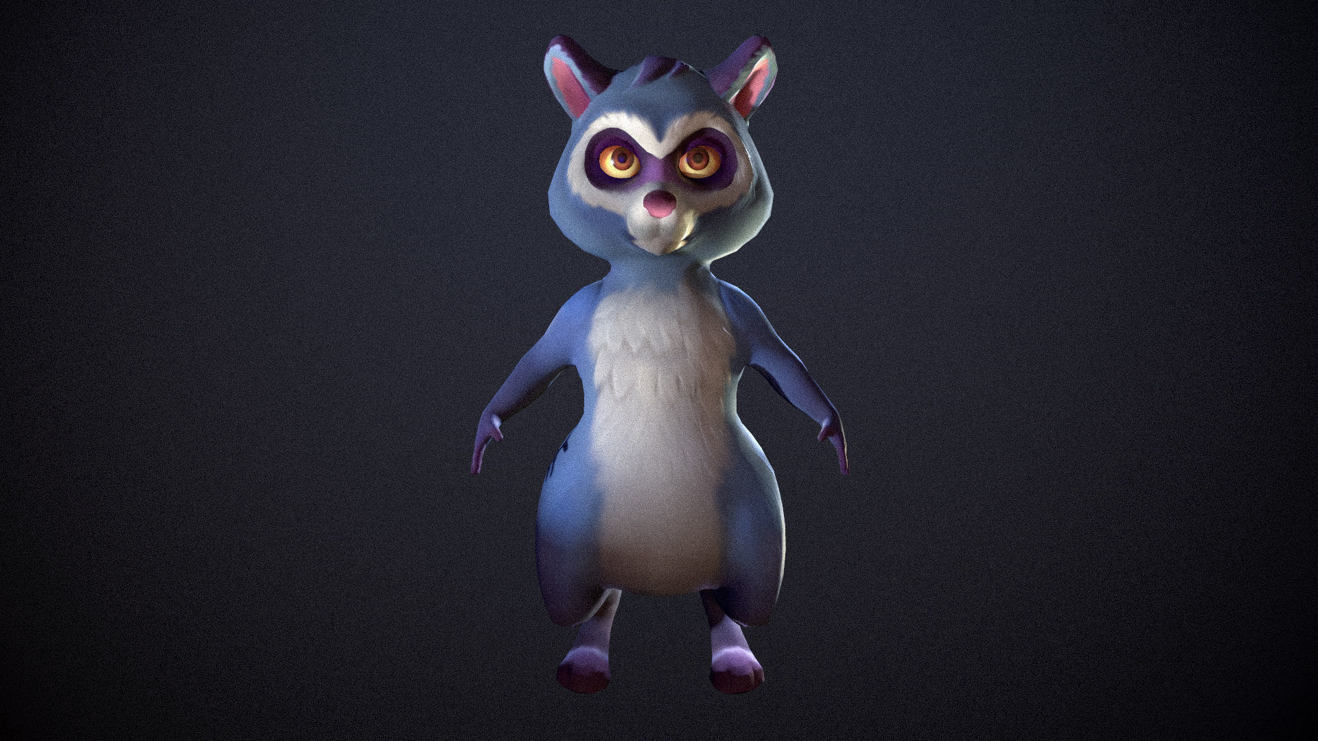 Game-ready raccoon animated Low-poly 3D model_4