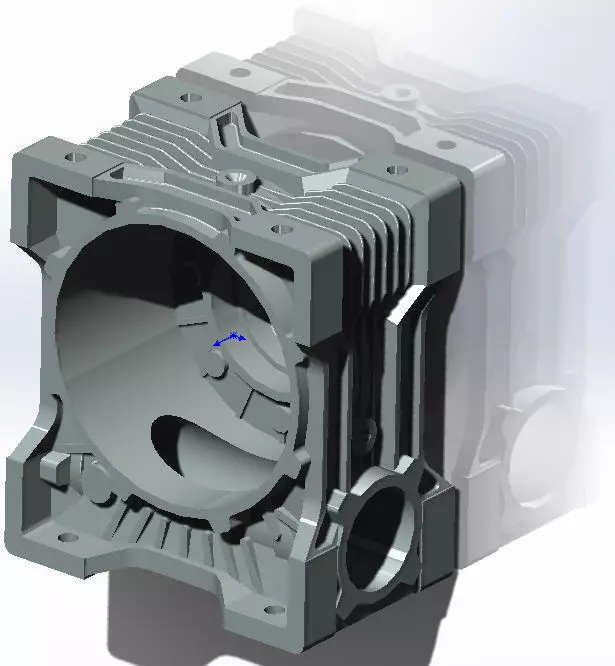Aluminum gear housing with reinforced ribs 3D model