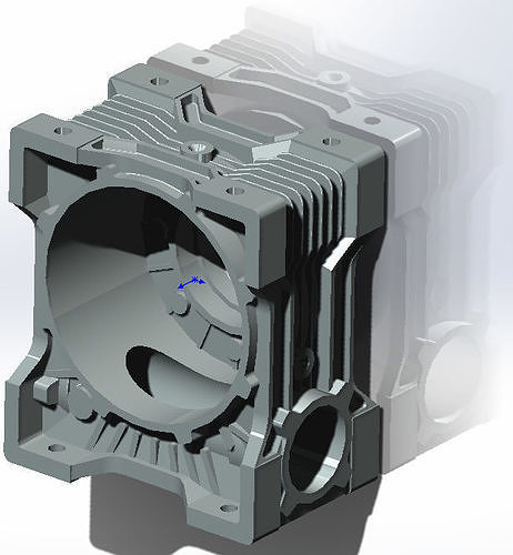 Aluminum gear housing with reinforced ribs 3D model