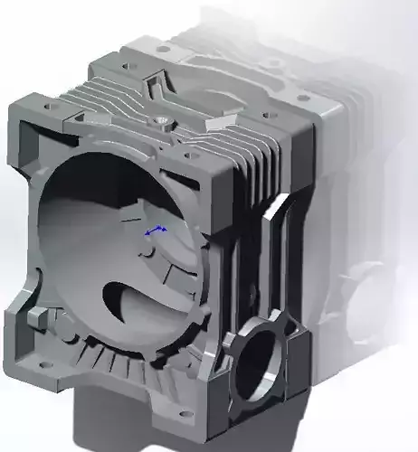 Aluminum gear housing with reinforced ribs 3D model