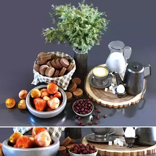 Decoration of breakfast set 026 3D model