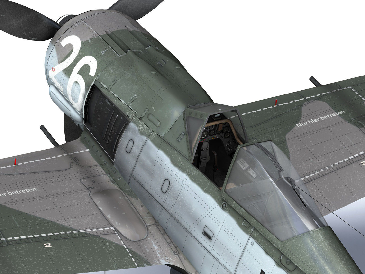Focke Wulf - FW190 F8 - W526 - Hungary 3D model_19