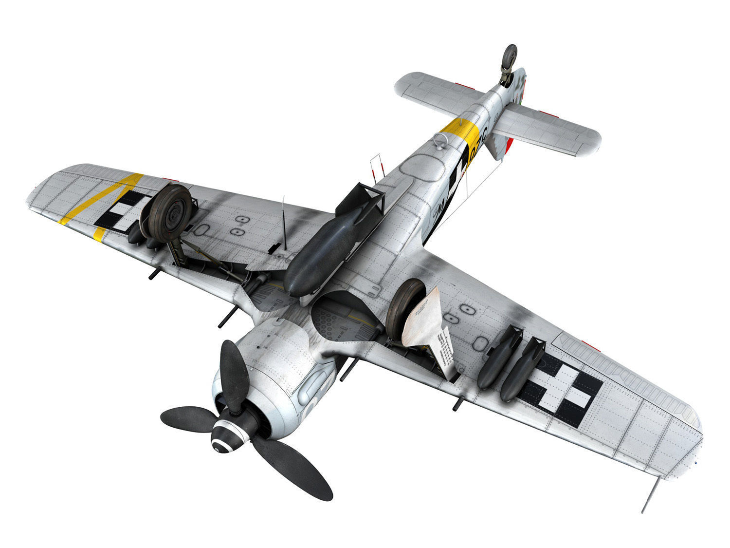 Focke Wulf - FW190 F8 - W526 - Hungary 3D model_18