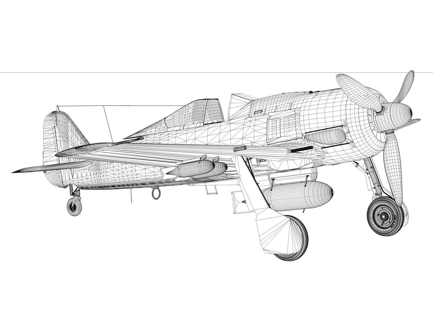 Focke Wulf - FW190 F8 - W526 - Hungary 3D model_22