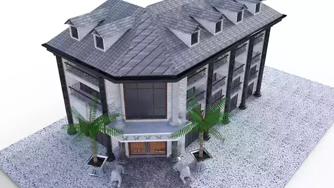 Exotic hotel 3D model