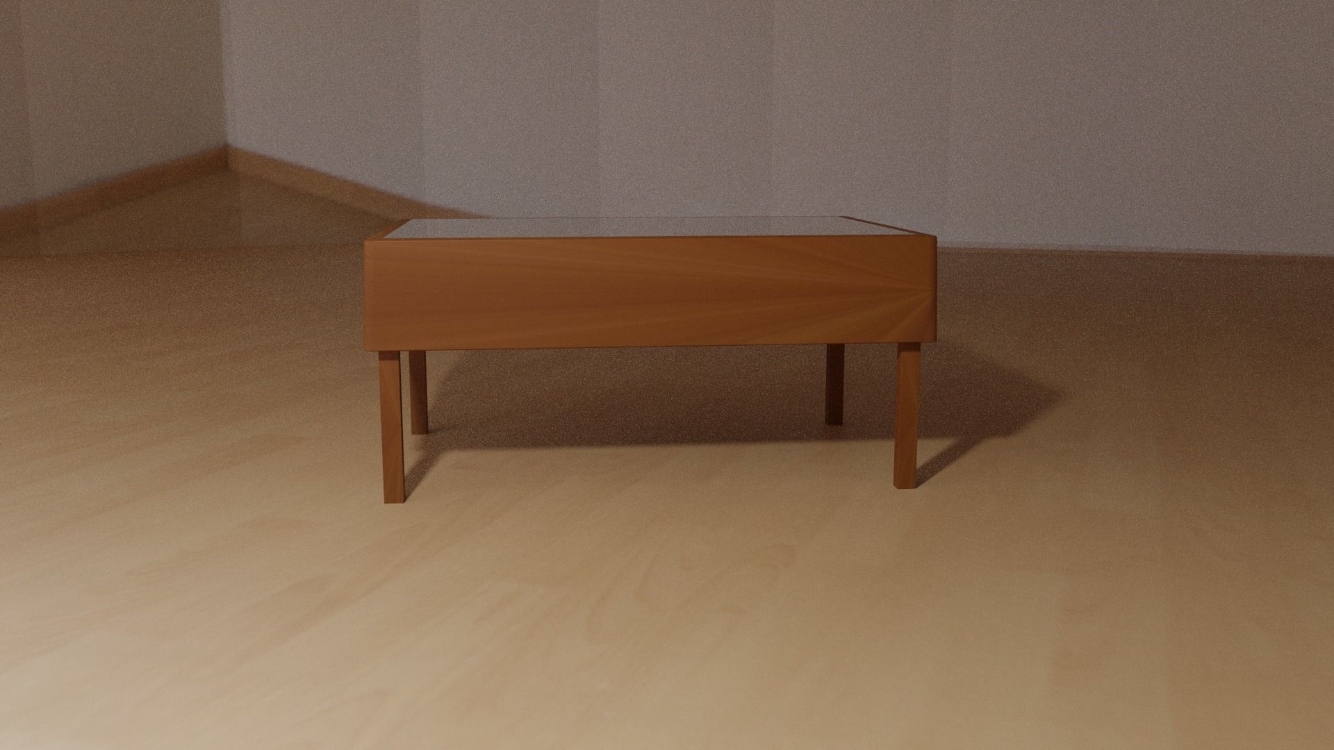 Brown Wood Glass Table With Sand Inside 3D model_4