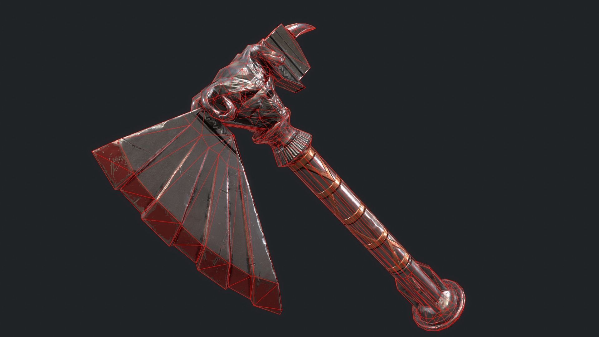 Fantasy Stylish- Axe of Skul Low-poly 3D model_2