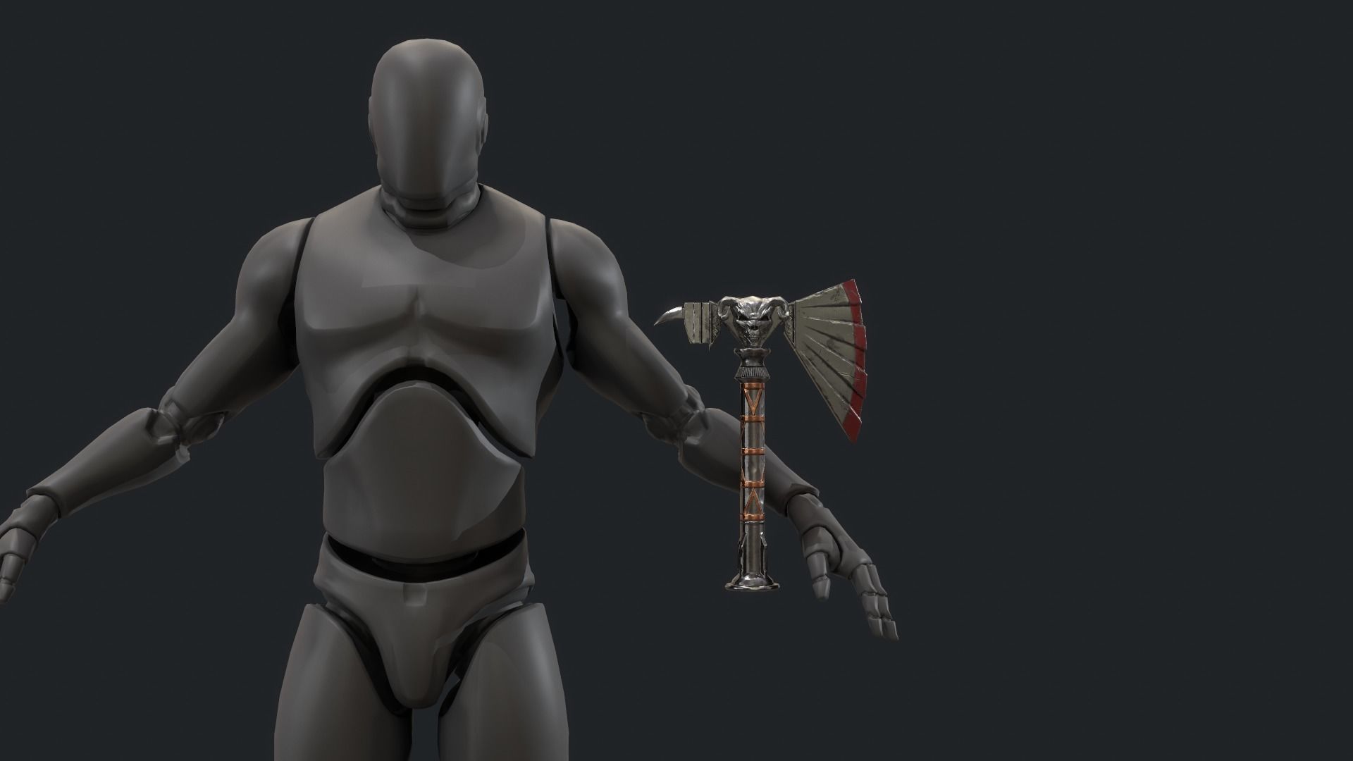 Fantasy Stylish- Axe of Skul Low-poly 3D model_7